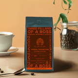 bag of coffee on table